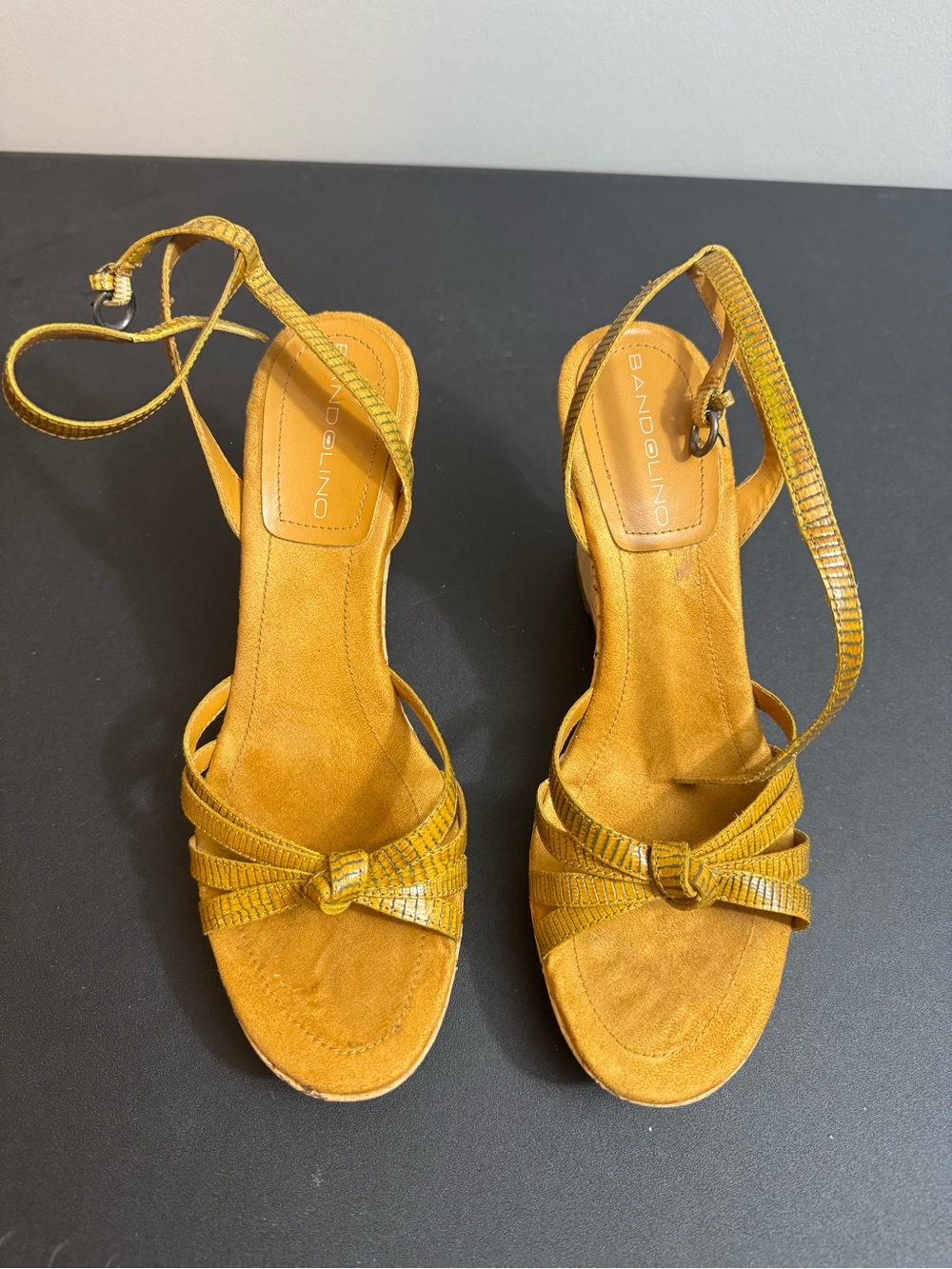 Bandolino Yellow Knot Front Strappy Sandals